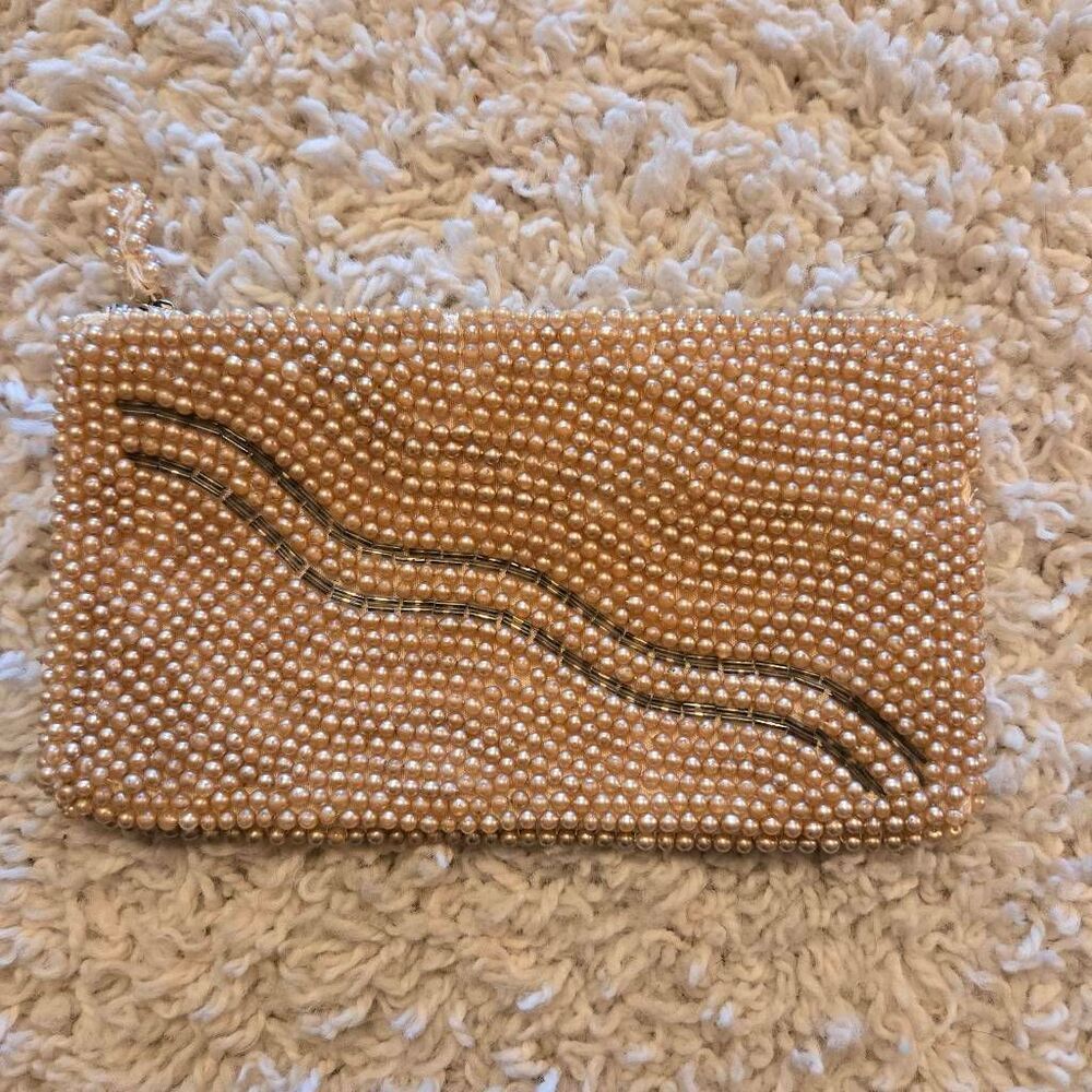 Vintage Pearl and Bead Handbag Clutch